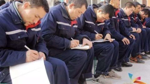 Uyghur Internees At A Camp In Kargilik County, Kashgar Prefecture